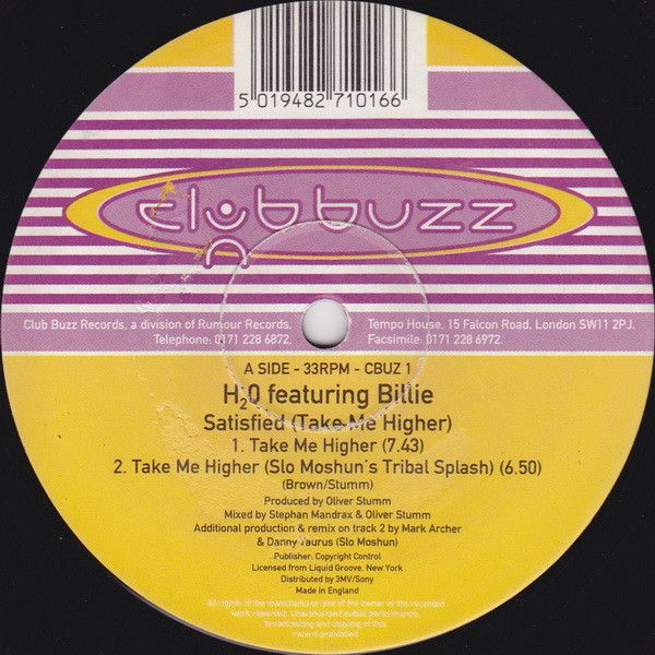 H2O Featuring Billie - Satisfied (Take Me Higher) - Club Buzz