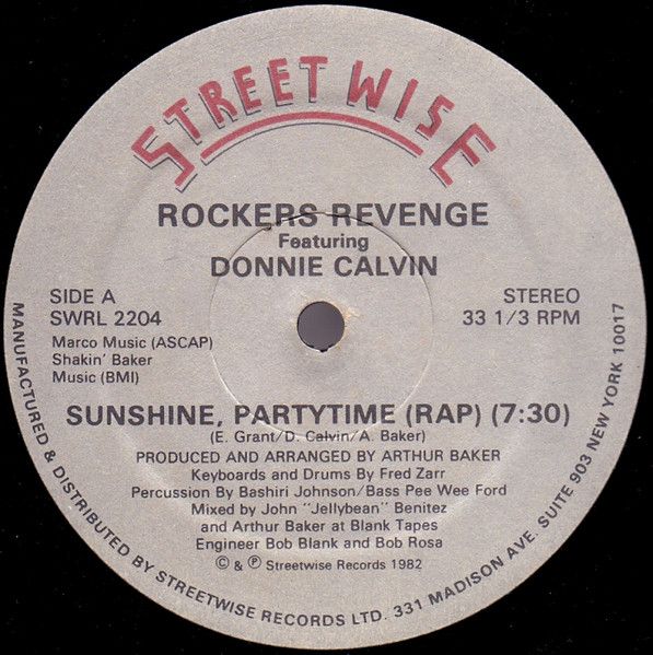 Rockers Revenge Featuring Donnie Calvin - Sunshine, Partytime - Streetwise