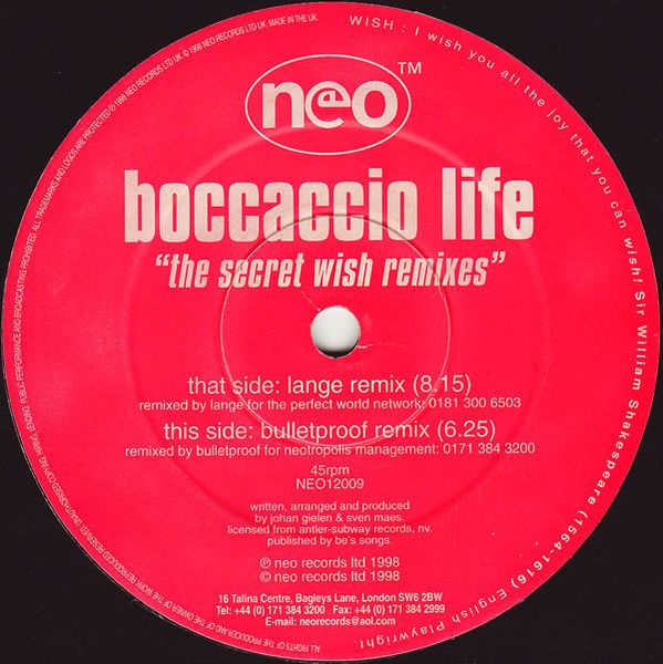 Boccaccio Life - The Secret Wish (Remixes) - Neo