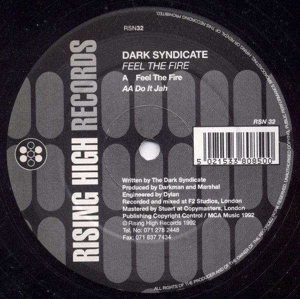 The Dark Syndicate - Feel The Fire / Do It Jah - Rising High Records