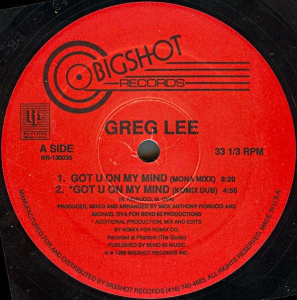 Greg Lee - Got U On My Mind - Bigshot Records