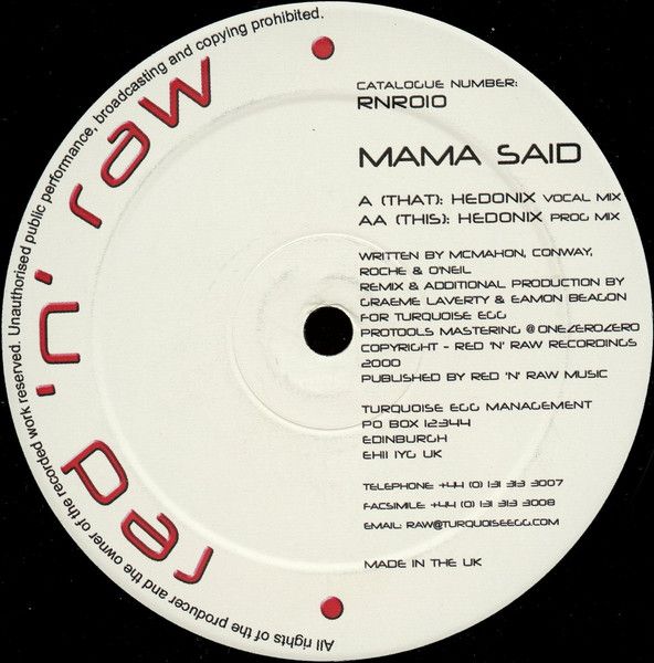 Radars - Mama Said - Red 'n' Raw Recordings