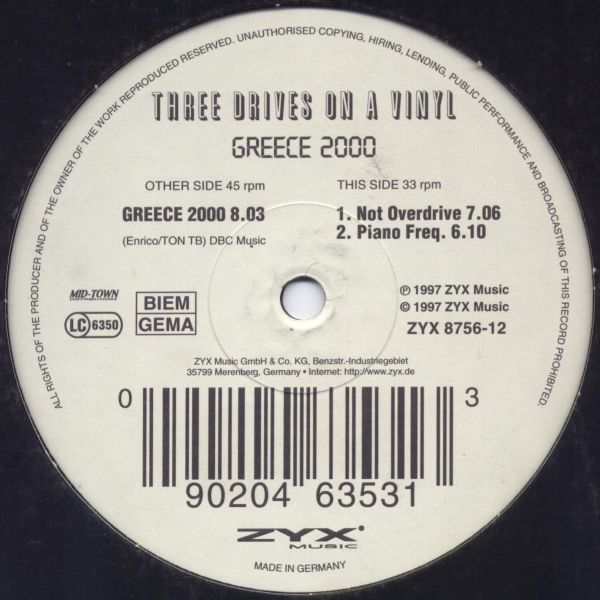 Three Drives - Greece 2000 - ZYX Music