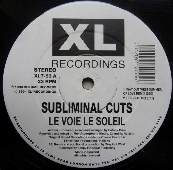 Subliminal Cuts - Le Voie Le Soleil - XL Recordings