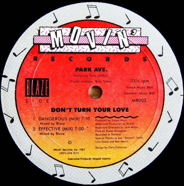 Park Avenue Featuring Tony Jenkins - Don't Turn Your Love - Movin' Records