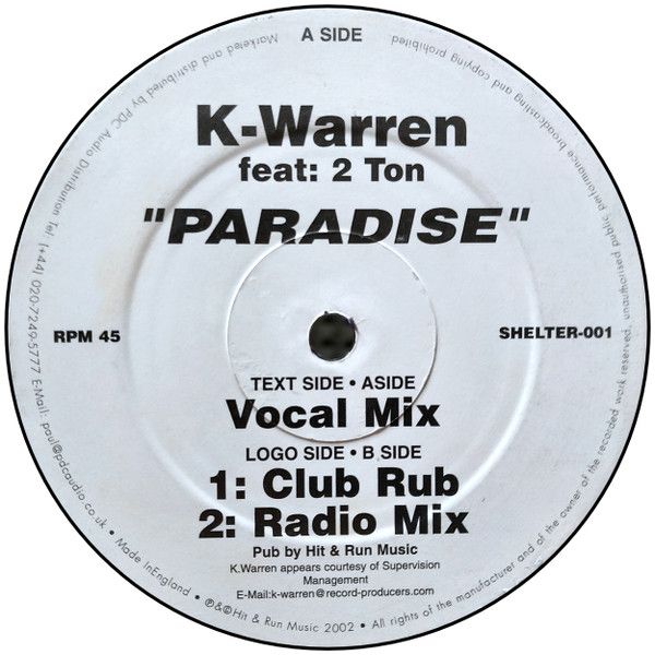 K-Warren Feat: 2 Ton - Paradise - Not On Label