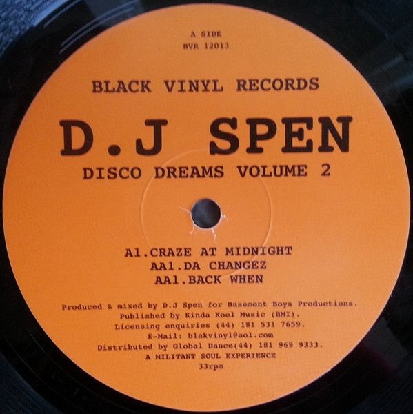 DJ Spen - Disco Dreams Volume 2 - Black Vinyl Records