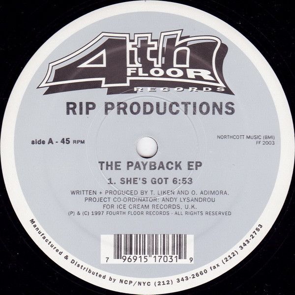 R.I.P. Productions - The Payback EP - 4th Floor Records
