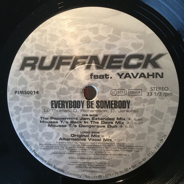 Ruffneck Feat. Yavahn - Everybody Be Somebody - Peppermint Jam