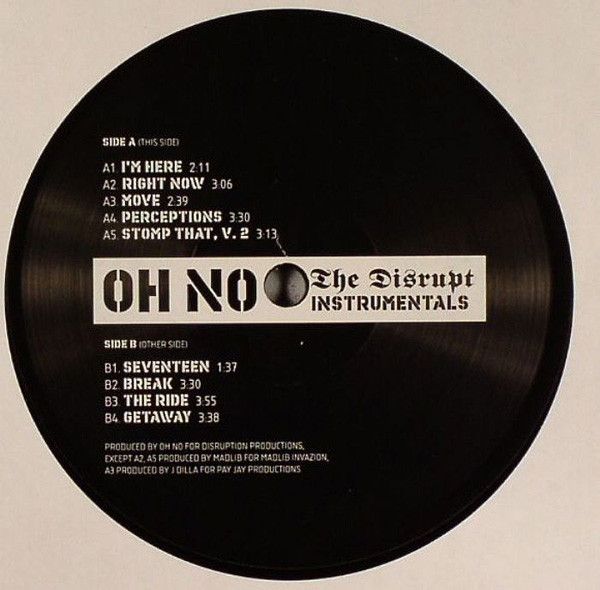 Oh No - The Disrupt (Instrumentals) - Stones Throw Records