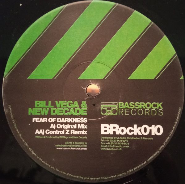 Bill Vega & New Decade - Fear Of Darkness - Bassrock Records