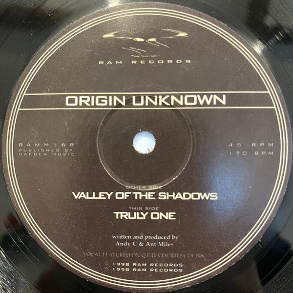 Origin Unknown - Valley Of The Shadows / Truly One - RAM Records