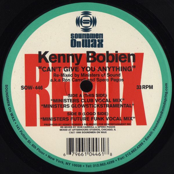 Kenny Bobien - I Can't Give You Anything (Remix) - Soundmen On Wax