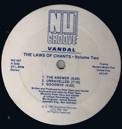 Vandal - The Laws Of Chants • Volume Two - Nu Groove Records