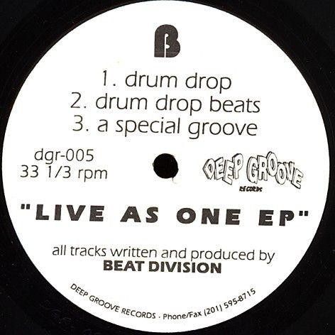 Beat Division - Live As One EP - Deep Groove Records