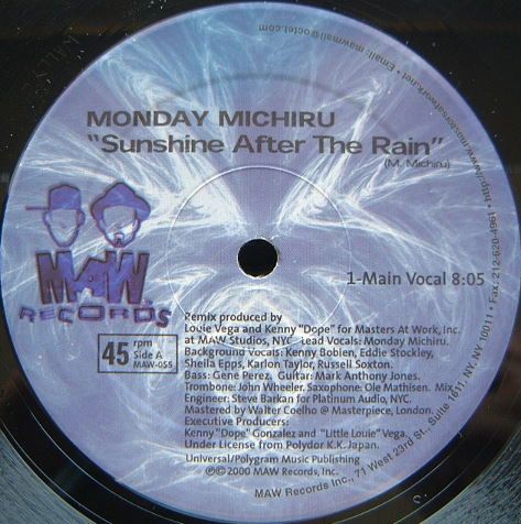 Monday Michiru - Sunshine After The Rain - MAW Records