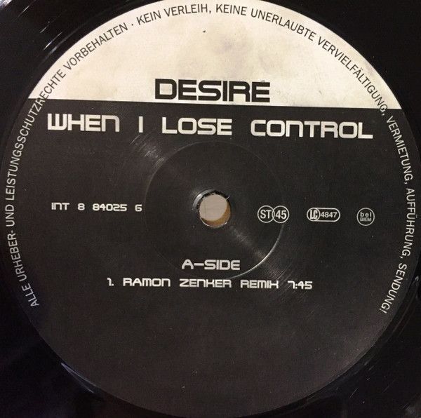 Desire - When I Lose Control - Intercord Tonträger GmbH