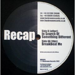 Recap - Recap - In Search Of Something Different - Backroom Records