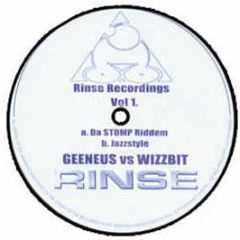 Geeneus Vs Wizzbit - Da Stomp Riddem / Jazzstyle (Blue Vinyl) - Rinse Recordings