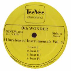 9th Wonder - Unreleased Instrumentals Vol.3 - Tee Vee Records