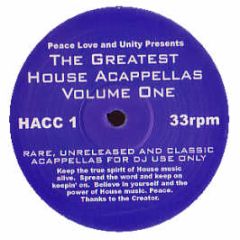 Greatest House Acappellas - Volume One - Hacc 1