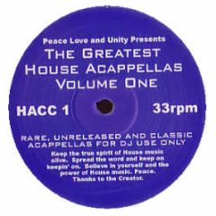Greatest House Acappellas - Volume One - Hacc 1