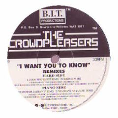 The Crowdpleasers - I Want You To Know - B.I.T Production