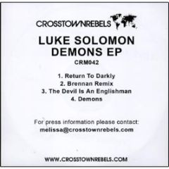 Luke Solomon - Demons EP - Crosstown Rebels