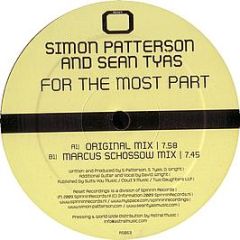 Simon Patterson & Sean Tyas - For The Most Part - Reset Records