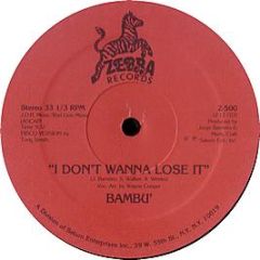 Bambu - I Don't Wanna Lose It - Zebra
