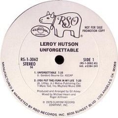 Leroy Hutson - Unforgettable - RSO