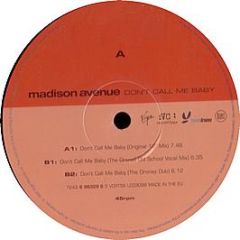 Madison Avenue - Don't Call Me Baby - Vc Recordings