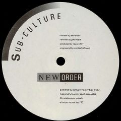 New Order - Sub-Culture - Factory