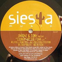Onionz & Tony - Cookin' Up The Funk E.P. - Siesta Music