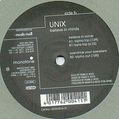 Unix - Believe In Minds - Monotone Records