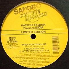 Masters At Work Featuring India - When You Touch Me - Cutting Records