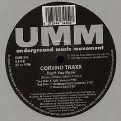 Corvino Traxx - Don'T You Know (Grey Vinyl) - UMM