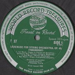 Tchaikovsky / Bach / Boccherini / Handel* ; The Si - Serenade For String Orchestra / Air From Suite No. 3 In D / Minuet From String Quartet In E / Minuet - World Record Club