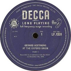Gerard Hoffnung - Hoffnung At The Oxford Union - Decca