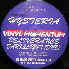 DJ Demand - Hysteria - Vinyl Momentum Records UK