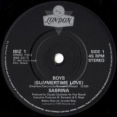 Sabrina - Boys (Summertime Love) - London Records