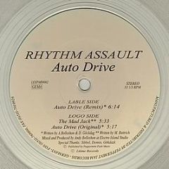 Rhythm Assault - Auto Drive (Clear Vinyl) - LiTime E.X.P.