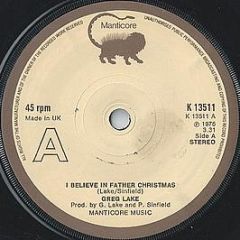 Greg Lake - I Believe In Father Christmas - Manticore