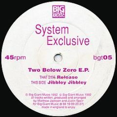 System Exclusive - Two Below Zero E.P. - Big Giant Music