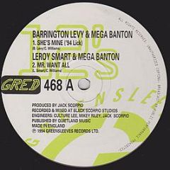 Barrington Levy / Mega Banton & Leroy Smart - She's Mine - Greensleeves Records