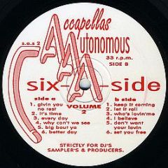 Various Artists - Accapellas Autonomous Volume 2 - Six-A-Side