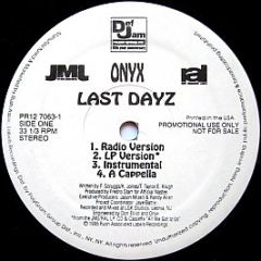 Onyx - Last Dayz / All We Got Iz Us (Evil Streets) - JMJ
