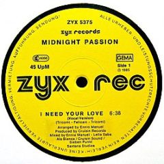 Midnight Passion - I Need Your Love - Zyx Records