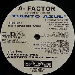 a-Factor - Canto Azul - Dub-A-Records