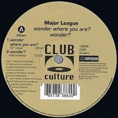 DJ TiëSto And Armin Van Buuren Present 
 Major Lea - Wonder? / Wonder Where You Are? - Club Culture